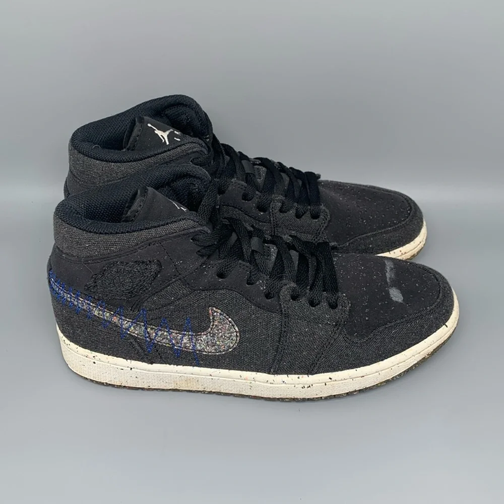 Jordan 1‎ Mid Crater Black Basketball Shoes DM3529-001 Men’s Sz 9.5